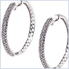 14K White Gold 1.15 ct Diamond Womens Hoop Earrings - 24diamonds.com