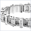 14K White Gold 11.00 ct Diamond Link Mens Bracelet 7 1/2 Inches - 24diamonds.com