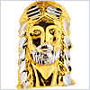 10K Yellow Gold Jesus Christ Face Head Mens Pendant - 24diamonds.com