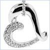 14K White Gold 0.59 ct Diamond Womens Heart Necklace 16 Inches - 24diamonds.com