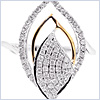 14K Two Tone Gold 0.57 ct Diamond Womens Leaf Ring - 24diamonds.com