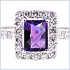 14K White Gold 1.52 ct Amethyst Diamond Womens Ring - 24diamonds.com
