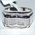 14K White Gold Mens 1.01 ct Diamond Ring - 24diamonds.com