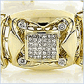 14K Yellow Gold Mens 4.15 ct Diamond Bracelet - 24diamonds.com
