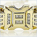 14K Yellow Gold 3.35 ct Diamond Mens Bracelet - 24diamonds.com
