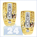 14K Yellow Gold 0.16 ct Diamond Womens Earrings - 24diamonds.com