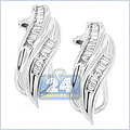 14K White Gold 0.32 ct Diamond Womens Earrings - 24diamonds.com