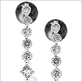 14K White Gold 0.55 ct Diamond Womens Dangle Earrings - 24diamonds.com
