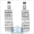 14K White Gold 1.50 ct Diamond Womens Hoop Earrings - 24diamonds.com
