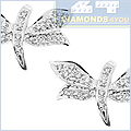 14K White Gold 0.35 ct Diamond Womens Bird Earrings - 24diamonds.com