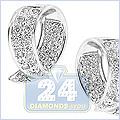 14K White Gold 0.55 ct Diamond Womens Earrings - 24diamonds.com