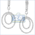 14K White Gold 0.40 ct Diamond Womens Hoop Earrings - 24diamonds.com