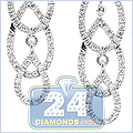 14K White Gold 0.66 ct Diamond Womens Chandelier Earrings - 24diamonds.com