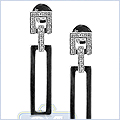 14K White Gold 0.12 ct Diamond Womens Dangle Earrings - 24diamonds.com