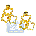 14K Yellow Gold 0.50 ct Diamond Womens Earrings - 24diamonds.com