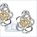 14K White Gold 0.74 ct Diamond Womens Earrings - 24diamonds.com
