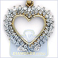 14K Yellow Gold Heart 0.86ct Diamond Womens Pendant - 24diamonds.com