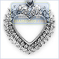 14K White Gold Heart 0.80 ct Diamond Women's Pendant - 24diamonds.com
