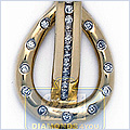 14K Yellow Gold 0.30 ct Diamond Womens Buckle Pendant - 24diamonds.com