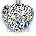 14K White Gold Heart 2.61ct Diamond Women's Pendant - 24diamonds.com
