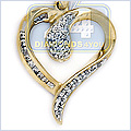 14K Yellow Gold Heart 0.22ct Diamond Womens Pendant - 24diamonds.com