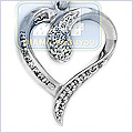 14K White Gold Heart 0.22 ct Diamond Womens Pendant - 24diamonds.com