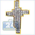 14K Yellow Gold 2.50 ct Diamond Mens Pendant - 24diamonds.com