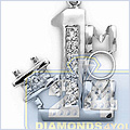 14K White Gold 0.10 ct Diamond Womens MOM Pendant - 24diamonds.com