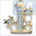 14K Yellow Gold 0.10 ct Diamond Womens MOM Pendant - 24diamonds.com