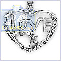 14K White Gold Heart 0.32 ct Diamond Womens Pendant - 24diamonds.com