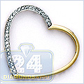 14K Yellow Gold Heart 0.16 ct Diamond Womens Pendant - 24diamonds.com