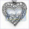 14K White Gold Heart 0.46 ct Diamond Womens Pendant - 24diamonds.com