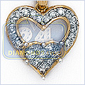 14K Yellow Gold Heart 0.46ct Diamond Womens Pendant - 24diamonds.com