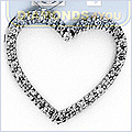 14K White Gold Hearts 0.20 ct Diamond Womens Pendant - 24diamonds.com