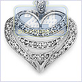 14K White Gold Heart 0.42 ct Diamond Womens Pendant - 24diamonds.com