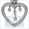 14K White Gold Heart 0.40 ct Diamond Womens Pendant - 24diamonds.com