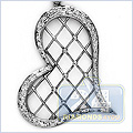 14K White Gold Heart 0.45 ct Diamond Womens Pendant - 24diamonds.com