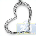 14K White Gold Heart 0.33ct Diamond Womens Pendant - 24diamonds.com