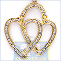 14K Yellow Gold Heart 0.70 ct Diamond Womens Pendant - 24diamonds.com