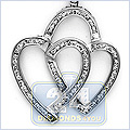 14K White Gold Heart 0.80 ct Diamond Womens Pendant - 24diamonds.com