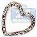 14K Yellow Gold Heart 0.37ct Diamond Womens Pendant - 24diamonds.com