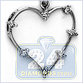 14K White Gold Heart 0.24 ct Diamond Womens Pendant - 24diamonds.com