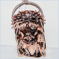 14K Rose Gold Jesus Diamond Mens Pendant - 24diamonds.com
