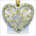 14K Yellow Gold Heart 0.64 ct Diamond Womens Pendant - 24diamonds.com