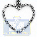 14K White Gold Heart 0.16 ct Diamond Womens Pendant - 24diamonds.com