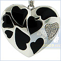 14K White Gold Heart 3.20 ct Diamond Womens Pendant - 24diamonds.com