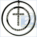 14K White Gold Circle 0.35 ct Diamond Circled Cross Pendant - 24diamonds.com