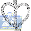 14K White Gold 0.50 ct Diamond Womens Key Heart Pendant - 24diamonds.com