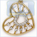 14K Yellow Gold Heart 0.20 ct Diamond Womens Pendant - 24diamonds.com