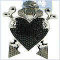 14K White Gold Turtle 1.90 ct Diamond Womens Pendant - 24diamonds.com